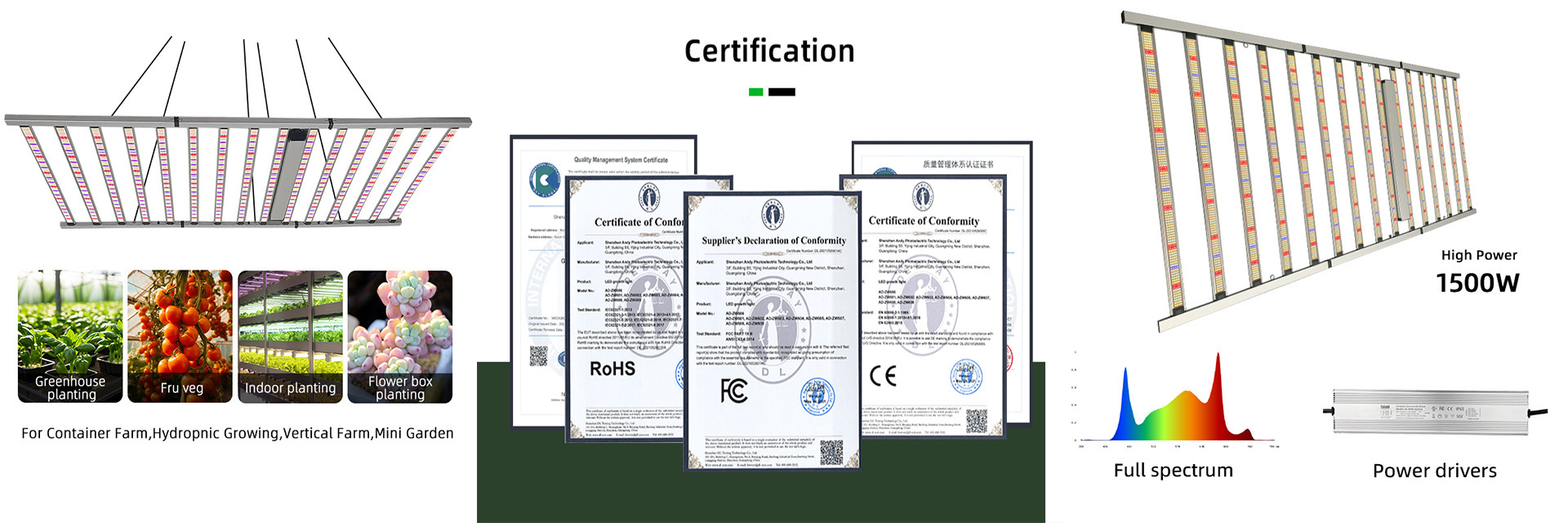 calidad Espectro completo llevado para crecer ligero fábrica